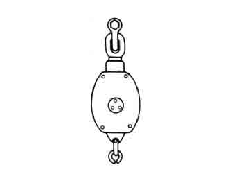 IMPA手冊(cè) 編號(hào)231722船用木制帶索三輪滑車(圖1)