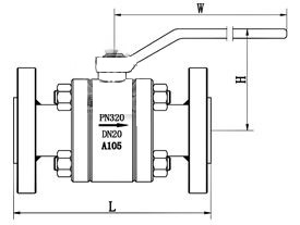 (法蘭)高壓球閥結(jié)構(gòu)圖 高壓球閥(圖1)