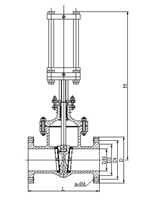 Z641H不銹鋼氣動閘閥(圖1)