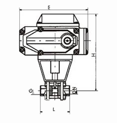 GUD型電動(dòng)高真空球閥螺紋連接結(jié)構(gòu)圖 GUD電動(dòng)高真空球閥(圖1)
