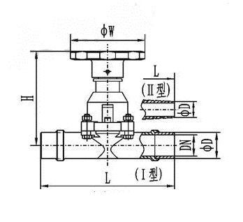 GM-(H)高真空隔膜閥外形結(jié)構(gòu)圖 GM高真空隔膜閥(圖3)