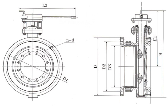 SD41X,SD43H手動法蘭式伸縮蝶閥(圖1)