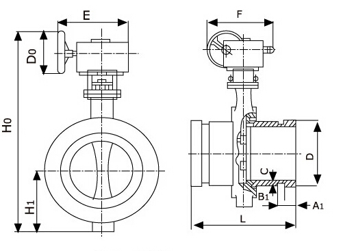 XD381X渦輪溝槽信號蝶閥(圖1)