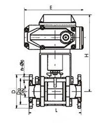 GUD型電動(dòng)高真空球閥活套法蘭連接結(jié)構(gòu)圖 GUD電動(dòng)高真空球閥(圖2)