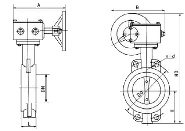 D371J對(duì)夾襯膠蝶閥(圖1)