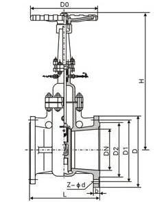 Z44H,Z64H水封閘閥(圖2)