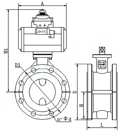 D641F46氣動法蘭襯氟蝶閥(圖1)