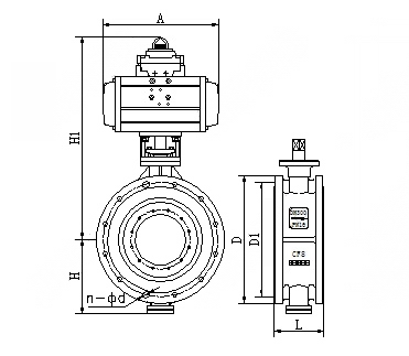 D641X不銹鋼氣動法蘭蝶閥(圖1)