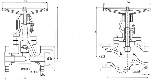 J41H碳鋼截止閥外形結(jié)構(gòu)圖 J41H碳鋼截止閥(圖1)