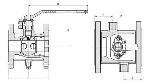 BQ41F/BQ41H保溫球閥外形結(jié)構(gòu)圖 BQ41F,BQ41H保溫球閥(圖1)