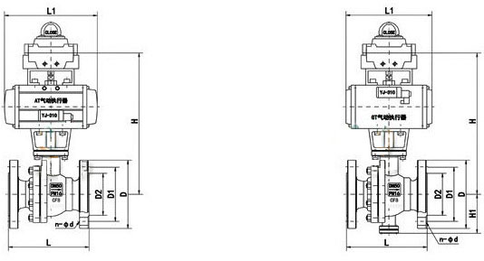 Q641F,Q641FH氣動(dòng)法蘭球閥(圖1)