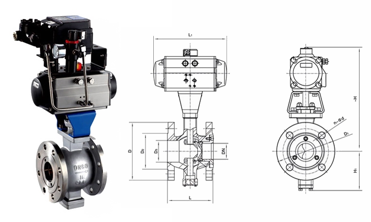 氣動(dòng)V型球閥(圖3)