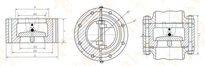 對夾雙瓣旋啟式止回閥(圖3)