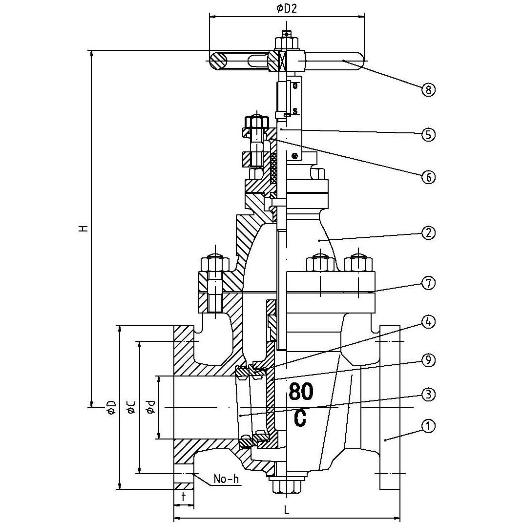 日標鑄鋼閘閥 JIS F7366 10K(圖1)