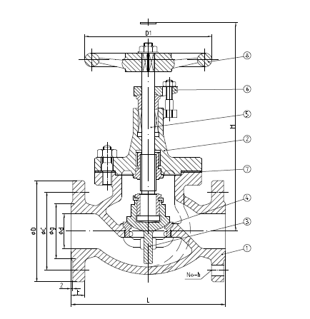 鑄鋼截止閥JIS F7313 20K(圖1)