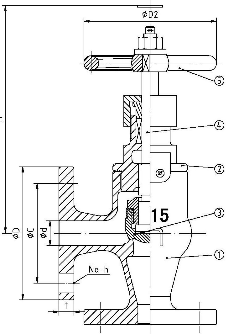 青銅截止閥JIS F7304 16K(圖1)